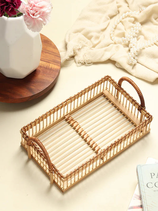 Round Rattan Tray