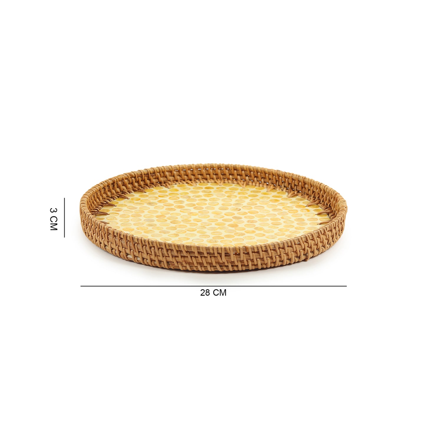 Round Rattan Tray | Decorative Tray | Cane Gift Hamper Tray | Serving Tray