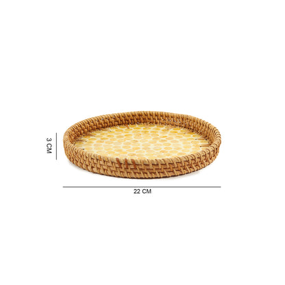 Round Rattan Tray | Decorative Tray | Cane Gift Hamper Tray | Serving Tray