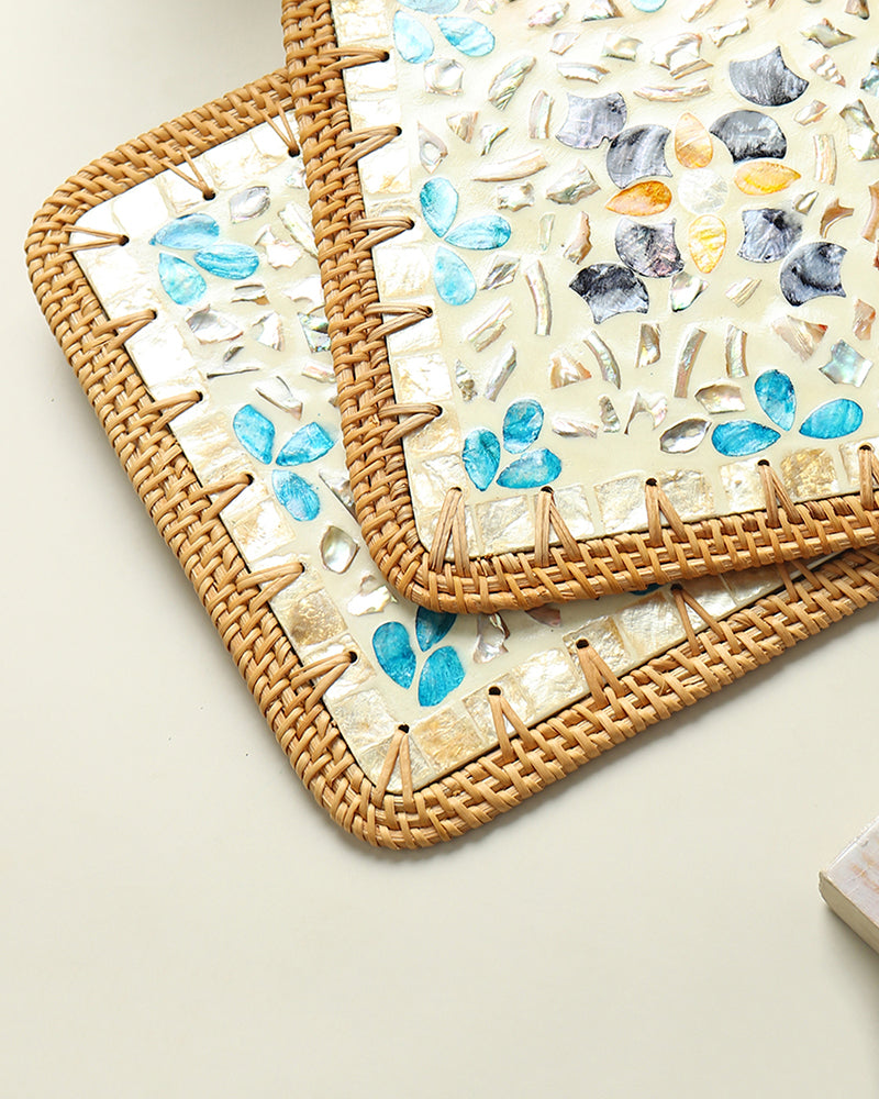 Mother of Pearl Placemats | Decorative Table Mats for Dining & Living Room