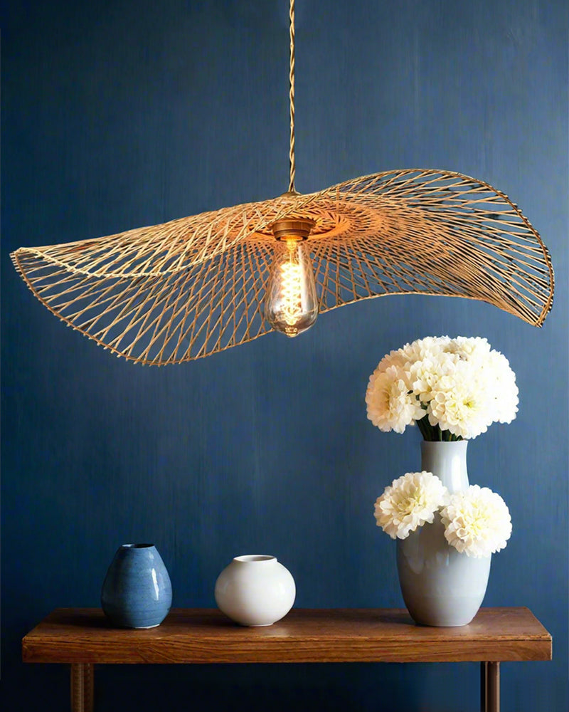 Bamboo Rattan Pendant Lampshade - Lattice