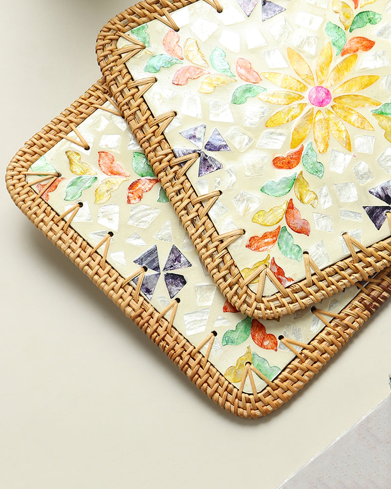 Mother of Pearl Placemats | Decorative Table Mats for Dining & Living Room