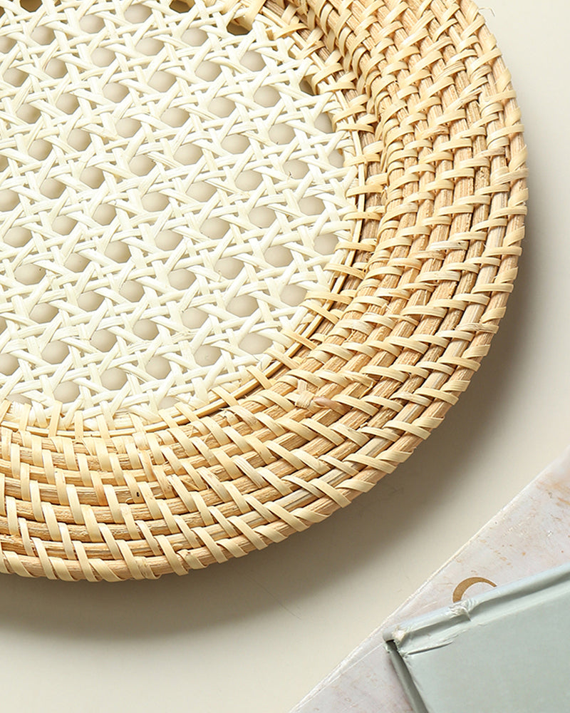 Cane Webbing Plate Liner | Decorative Placemats for Dining & Living Room | Round Table Decor