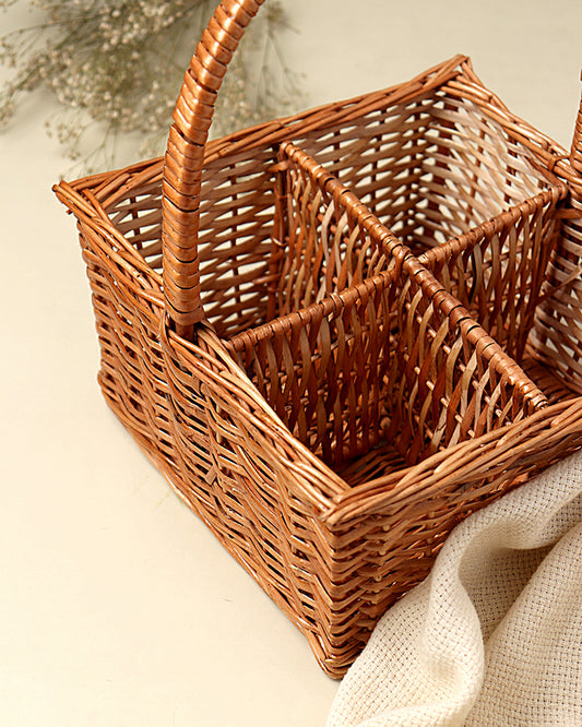 Wicker 4-Section Organiser Tray