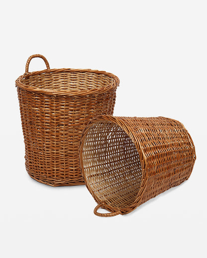 Wicker Dustbin/Planter Basket - Set of 2