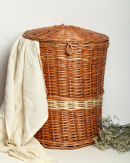 Wicker Laundry Basket With Lid