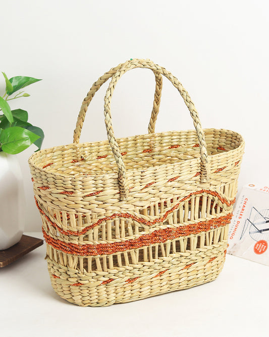 Seagrass Jali Shopping Basket