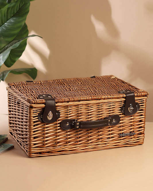 Large Wicker Picnic Basket For Camping | Outdoors Picnic Basket | Wicker Basket With Handle For Outdoors