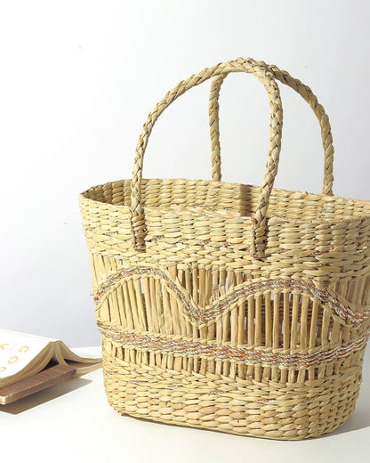 Seagrass Jali Shopping Basket