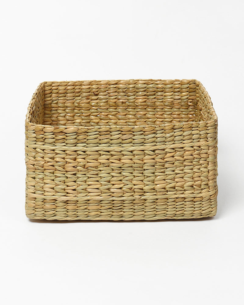 Panier d'étagère en jonc de mer