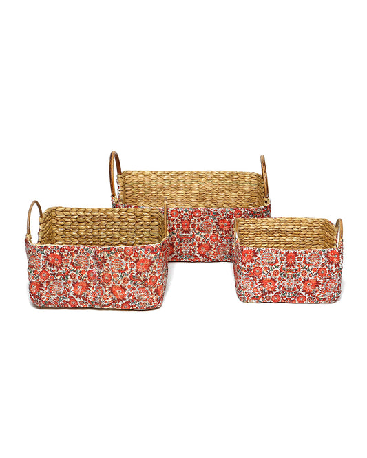 Cane Handle Storage Trays - Set of 3