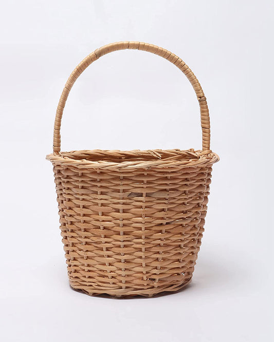 Wicker Round Hamper Basket with Handle