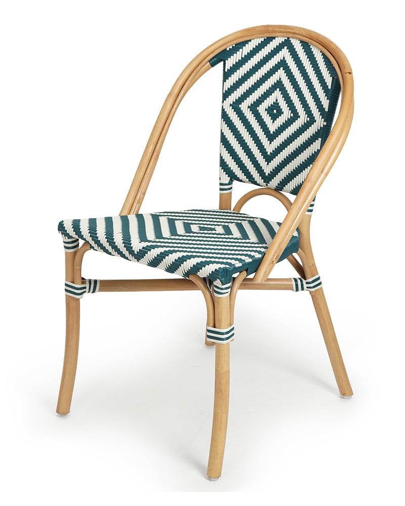 Green Bistro Bamboo Chair | Rattan Chair | Cane Furniture