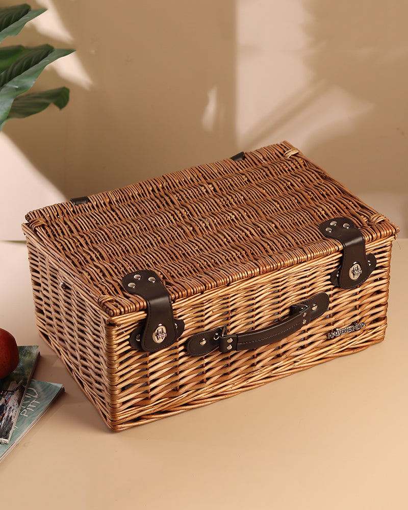 Large Wicker Picnic Basket For Camping | Outdoors Picnic Basket | Wicker Basket With Handle For Outdoors