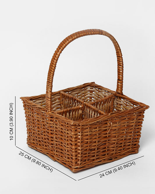 Wicker 4-Section Organiser Tray