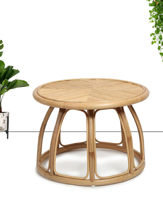 Hobo Rattan Table | Cane Round Table | Rattan Stool | Side Table