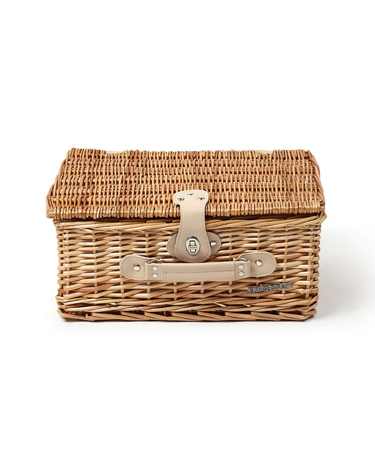 Vintage-Style Wicker Picnic Hamper | Wicker Picnic Basket For 2 | Picnic Basket With Utensils Cutlery Holder