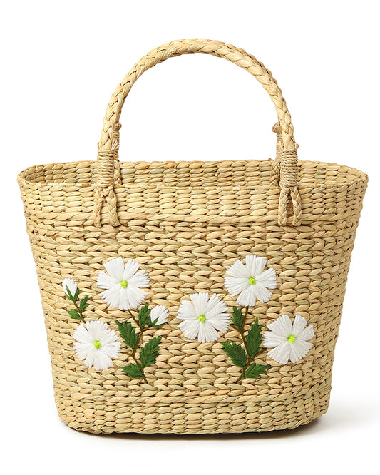 Seagrass Shopping Basket | Embroidery Basket