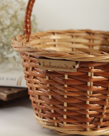 Panier à poignée ronde en osier