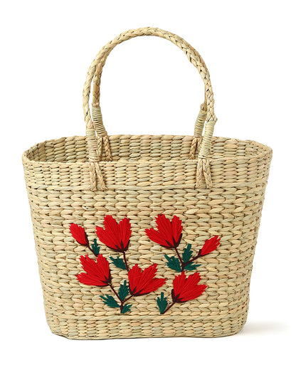 Seagrass Shopping Basket | Embroidery Basket