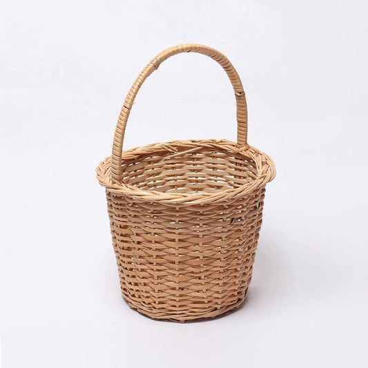 Wicker Round Hamper Basket with Handle