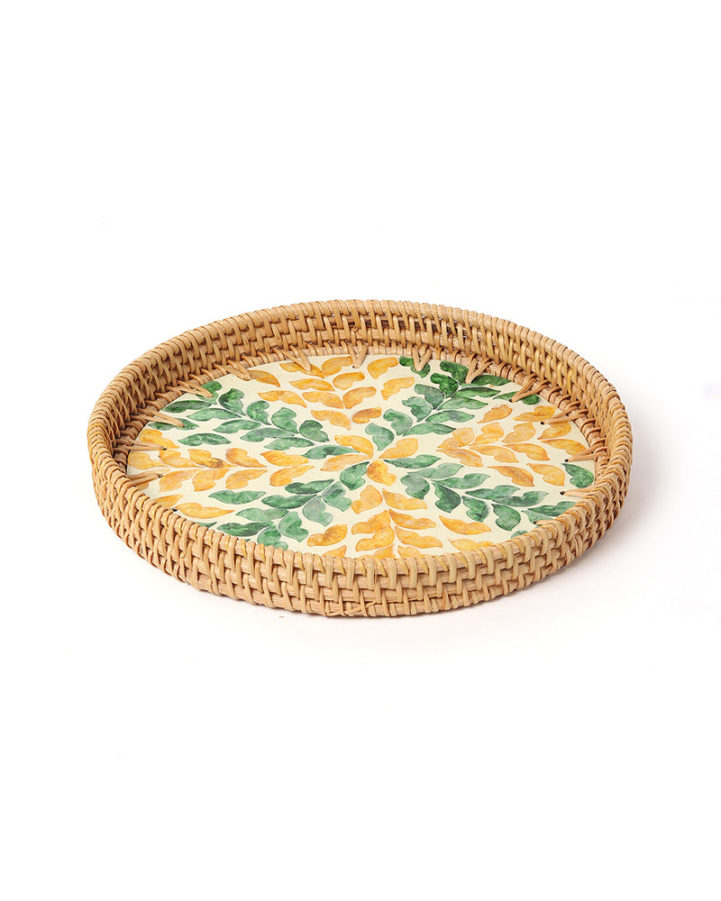 Decorative Tray | Tray For Gifting | Round Tray | Bamboo Tray | Tray For Kitchen Organizer