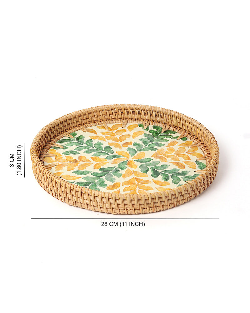 Decorative Tray | Tray For Gifting | Round Tray | Bamboo Tray | Tray For Kitchen Organizer