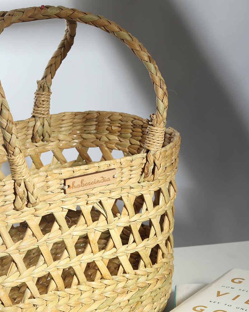 Seagrass Fruit Hamper Basket Oval - Jali