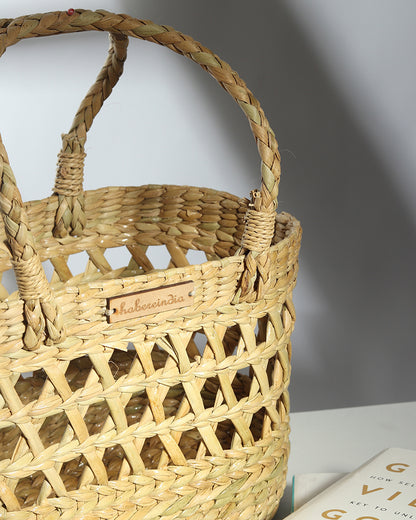 Seagrass Fruit Hamper Basket Oval - Jali