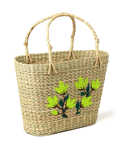 Seagrass Shopping Basket | Embroidery Basket