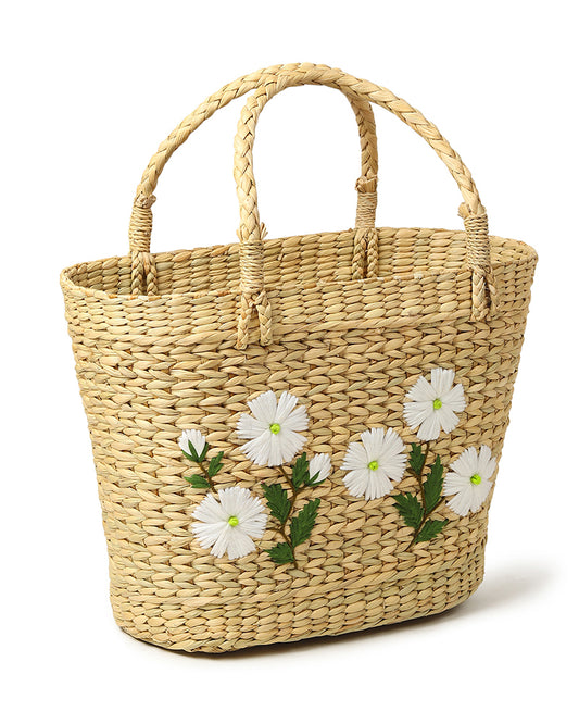 Seagrass Shopping Basket | Embroidery Basket