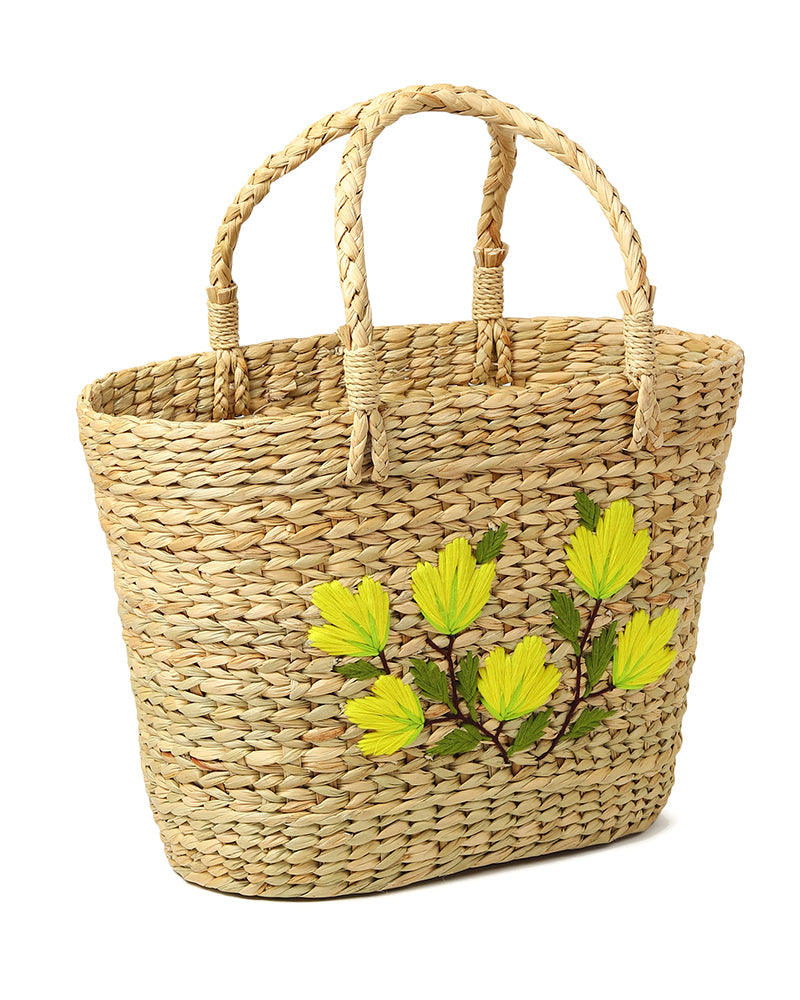 Seagrass Shopping Basket | Embroidery Basket