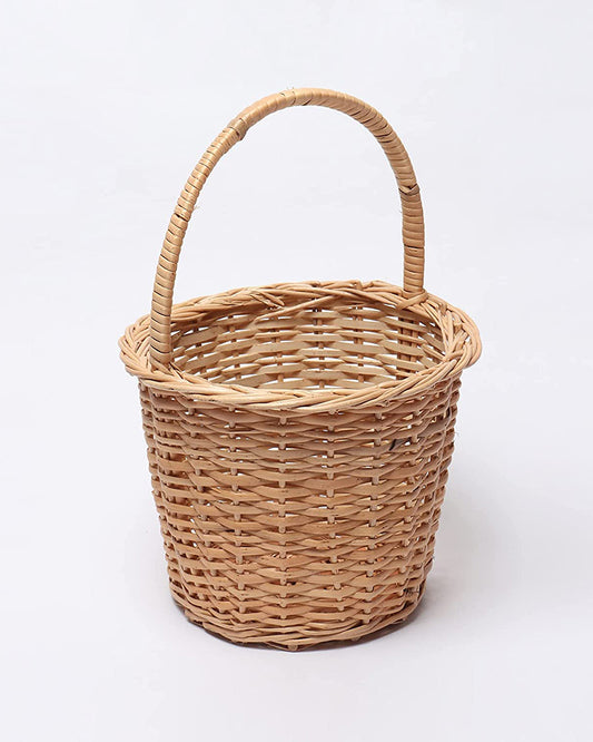 Wicker Round Hamper Basket with Handle