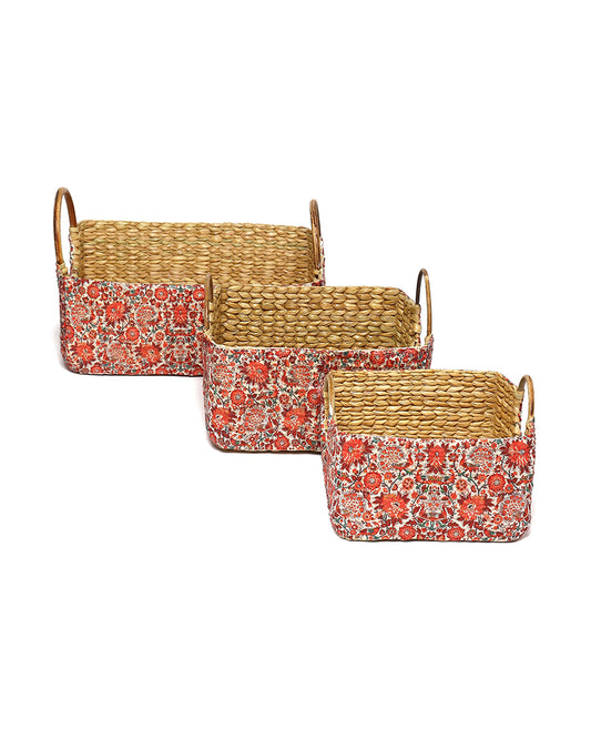 Cane Handle Storage Trays - Set of 3