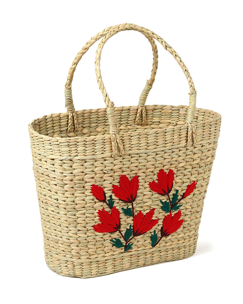 Seagrass Shopping Basket | Embroidery Basket