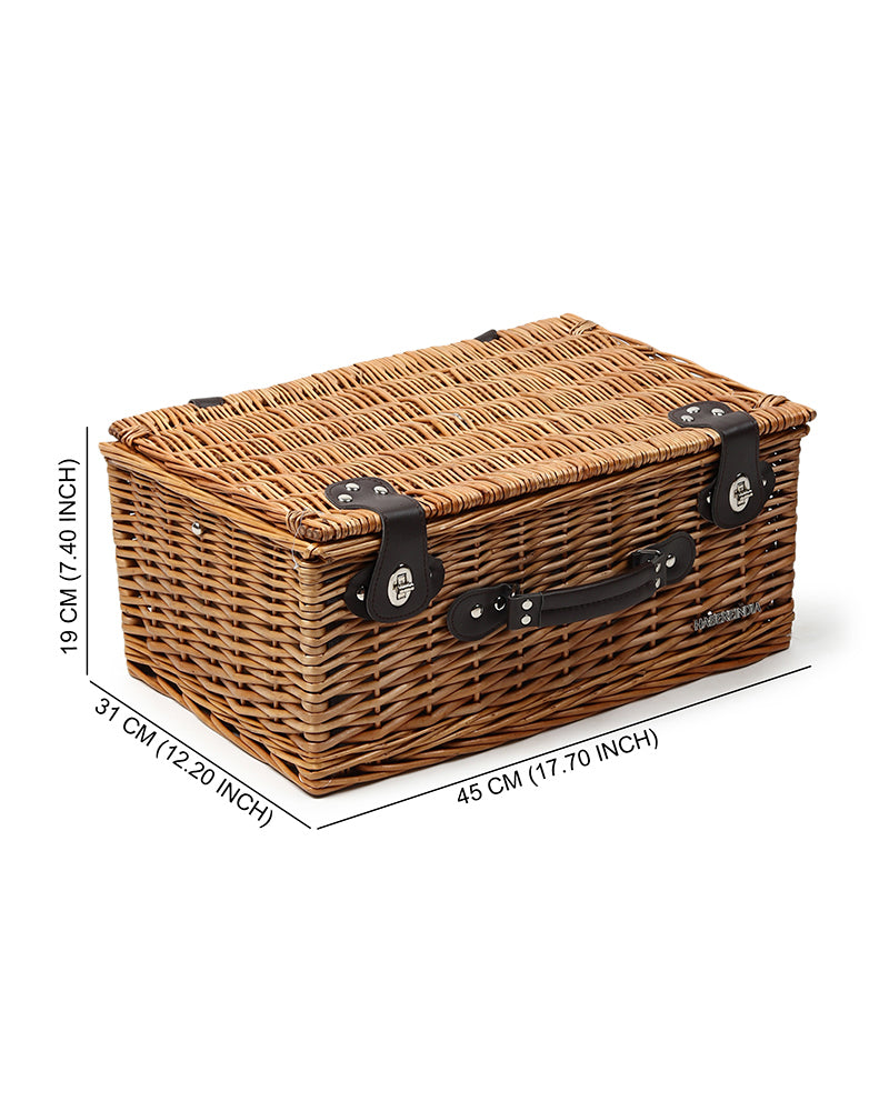 Large Wicker Picnic Basket For Camping | Outdoors Picnic Basket | Wicker Basket With Handle For Outdoors