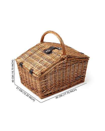 Wicker Picnic Basket With Cutlery |  Wicker Picninc Basket With Crockery | Large Picnic Basket