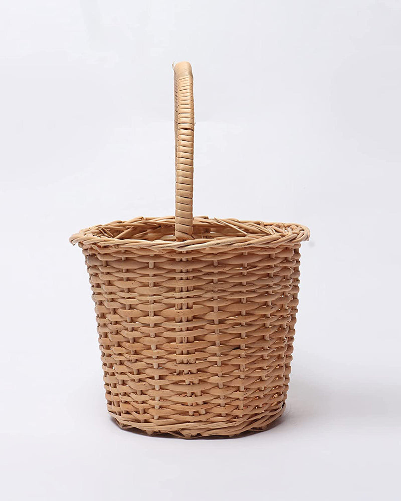 Wicker Round Hamper Basket with Handle