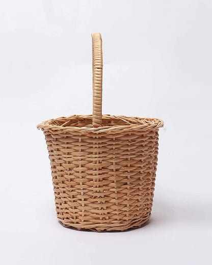 Wicker Round Hamper Basket with Handle