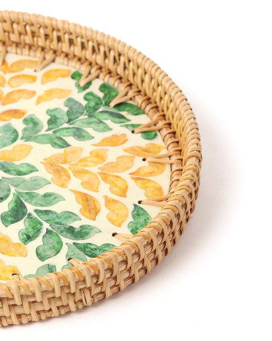 Decorative Tray | Tray For Gifting | Round Tray | Bamboo Tray | Tray For Kitchen Organizer