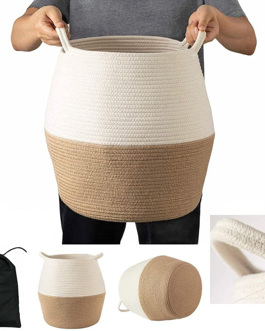 Cotton Laundry Storage Basket