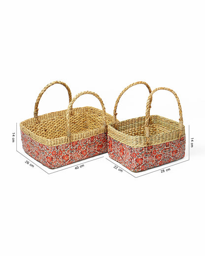 Seagrass Fruit Hamper Basket - Set of 2