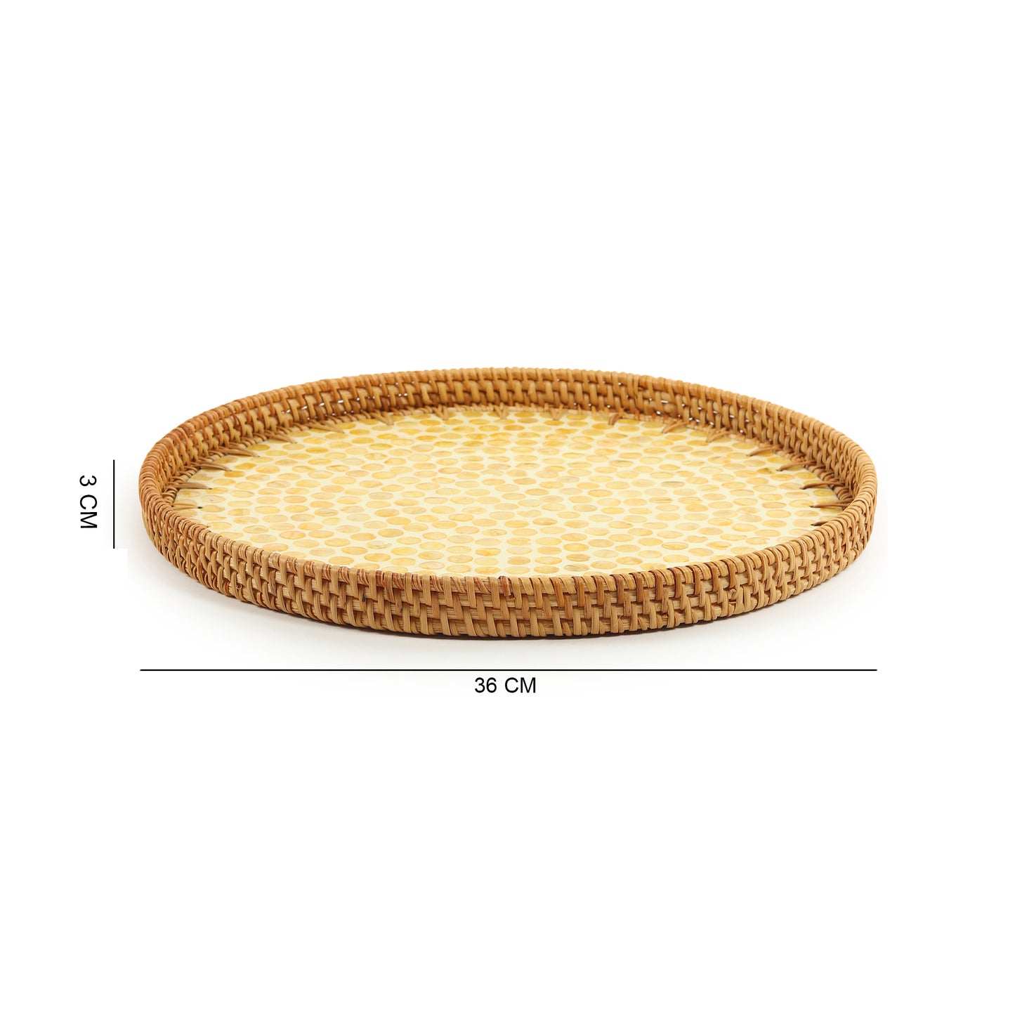 Round Rattan Tray | Decorative Tray | Cane Gift Hamper Tray | Serving Tray