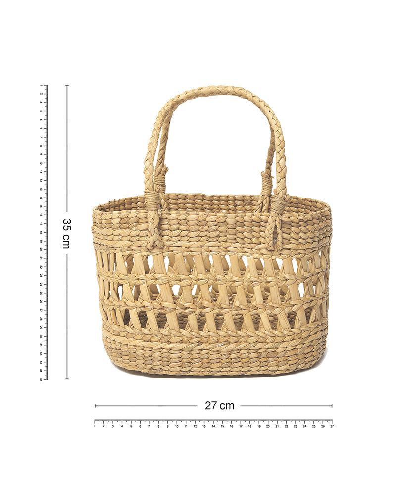 Seagrass Fruit Hamper Basket Oval - Jali