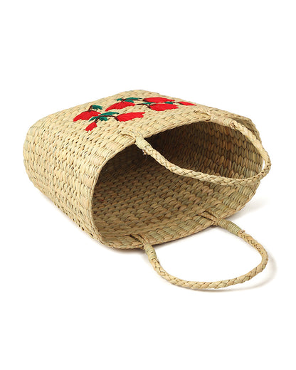 Seagrass Shopping Basket | Embroidery Basket