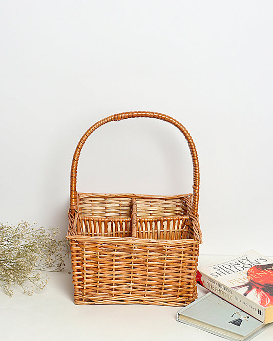 Wicker 4-Section Organiser Tray