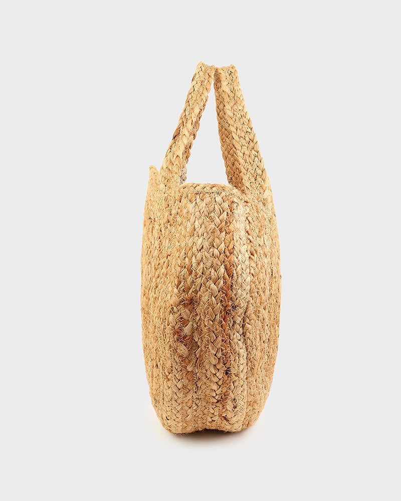 Jute Tote Bag | Round Tote Handbag