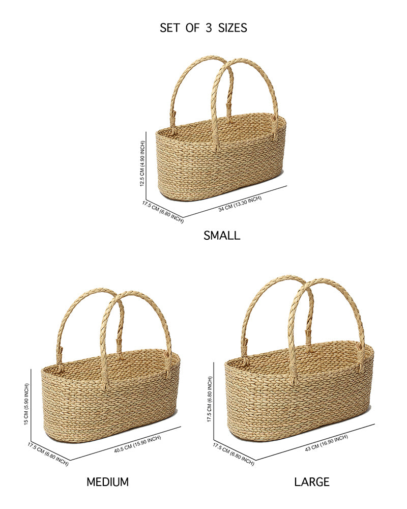 Seagrass Gift Hamper Basket - Set of 3