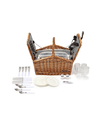 Wicker Picnic Basket With Cutlery |  Wicker Picnic Basket With Crockery | Large Picnic Basket