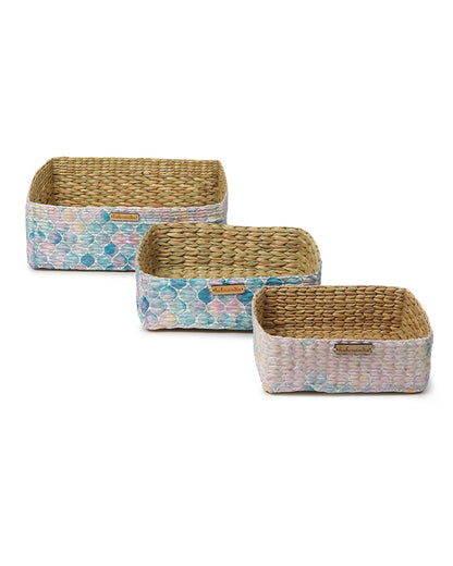 Seagrass Multicolour Storage Trays - Set of 3